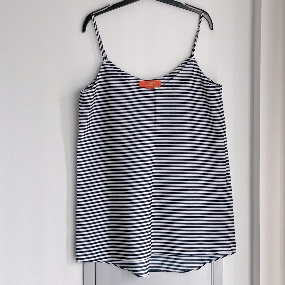 JOE FRESH Stripe Navy and White Camisole Top
